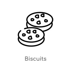 outline biscuits vector icon. isolated black simple line element illustration from food concept. editable vector stroke biscuits icon on white background