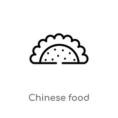 outline chinese food vector icon. isolated black simple line element illustration from food concept. editable vector stroke chinese food icon on white background