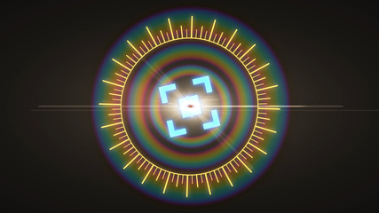 Futuristic HUD sight on an abstract background with highlights.