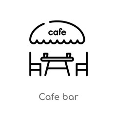 outline cafe bar vector icon. isolated black simple line element illustration from food concept. editable vector stroke cafe bar icon on white background