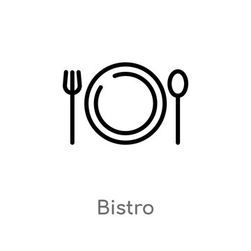 outline bistro vector icon. isolated black simple line element illustration from food concept. editable vector stroke bistro icon on white background