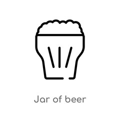outline jar of beer vector icon. isolated black simple line element illustration from food concept. editable vector stroke jar of beer icon on white background