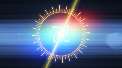 Futuristic HUD sight on an abstract background with highlights.