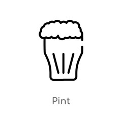 outline pint vector icon. isolated black simple line element illustration from food concept. editable vector stroke pint icon on white background