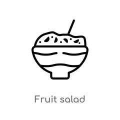 outline fruit salad vector icon. isolated black simple line element illustration from food concept. editable vector stroke fruit salad icon on white background