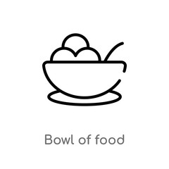 outline bowl of food vector icon. isolated black simple line element illustration from food concept. editable vector stroke bowl of food icon on white background