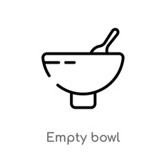 outline empty bowl vector icon. isolated black simple line element illustration from food concept. editable vector stroke empty bowl icon on white background