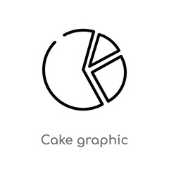 outline cake graphic vector icon. isolated black simple line element illustration from food concept. editable vector stroke cake graphic icon on white background