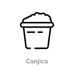 outline canjica vector icon. isolated black simple line element illustration from food concept. editable vector stroke canjica icon on white background