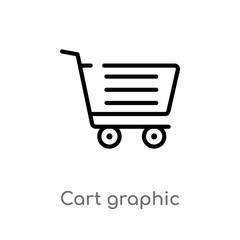 outline cart graphic vector icon. isolated black simple line element illustration from food concept. editable vector stroke cart graphic icon on white background