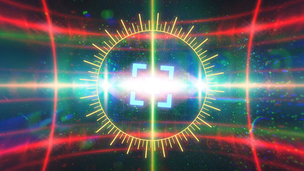 Futuristic HUD sight on an abstract background with highlights.