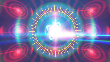 Futuristic HUD sight on an abstract background with highlights.