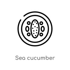 outline sea cucumber vector icon. isolated black simple line element illustration from food and restaurant concept. editable vector stroke sea cucumber icon on white background
