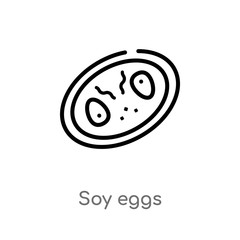 outline soy eggs vector icon. isolated black simple line element illustration from food and restaurant concept. editable vector stroke soy eggs icon on white background