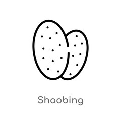 outline shaobing vector icon. isolated black simple line element illustration from food and restaurant concept. editable vector stroke shaobing icon on white background