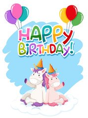 Unicorn on birthday template