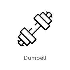 outline dumbell vector icon. isolated black simple line element illustration from free time concept. editable vector stroke dumbell icon on white background