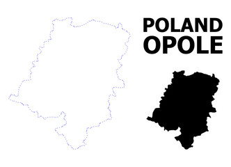 Vector Contour Dotted Map of Opole Province with Caption