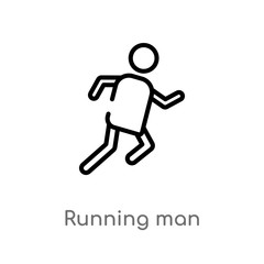 outline running man vector icon. isolated black simple line element illustration from hobbies concept. editable vector stroke running man icon on white background