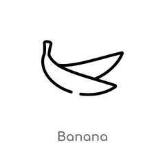 outline banana vector icon. isolated black simple line element illustration from fruits concept. editable vector stroke banana icon on white background