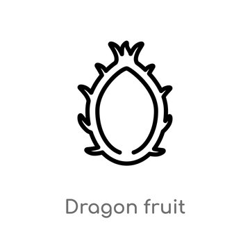 outline dragon fruit vector icon. isolated black simple line element illustration from fruits and vegetables concept. editable vector stroke dragon fruit icon on white background