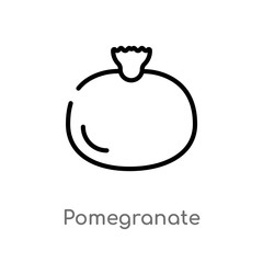 outline pomegranate vector icon. isolated black simple line element illustration from fruits concept. editable vector stroke pomegranate icon on white background