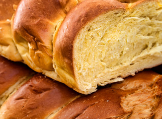 Closeup of a yeast bun