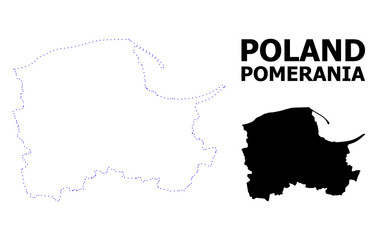 Vector Contour Dotted Map of Pomerania Province with Caption