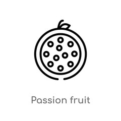 outline passion fruit vector icon. isolated black simple line element illustration from fruits concept. editable vector stroke passion fruit icon on white background