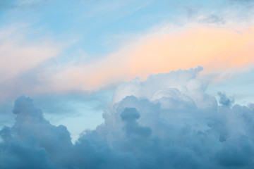 Sunset with blue sky with beautiful clouds background