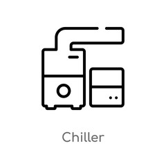 outline chiller vector icon. isolated black simple line element illustration from furniture and household concept. editable vector stroke chiller icon on white background