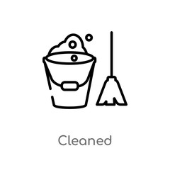 outline cleaned vector icon. isolated black simple line element illustration from furniture and household concept. editable vector stroke cleaned icon on white background