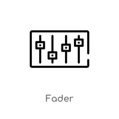 outline fader vector icon. isolated black simple line element illustration from furniture and household concept. editable vector stroke fader icon on white background