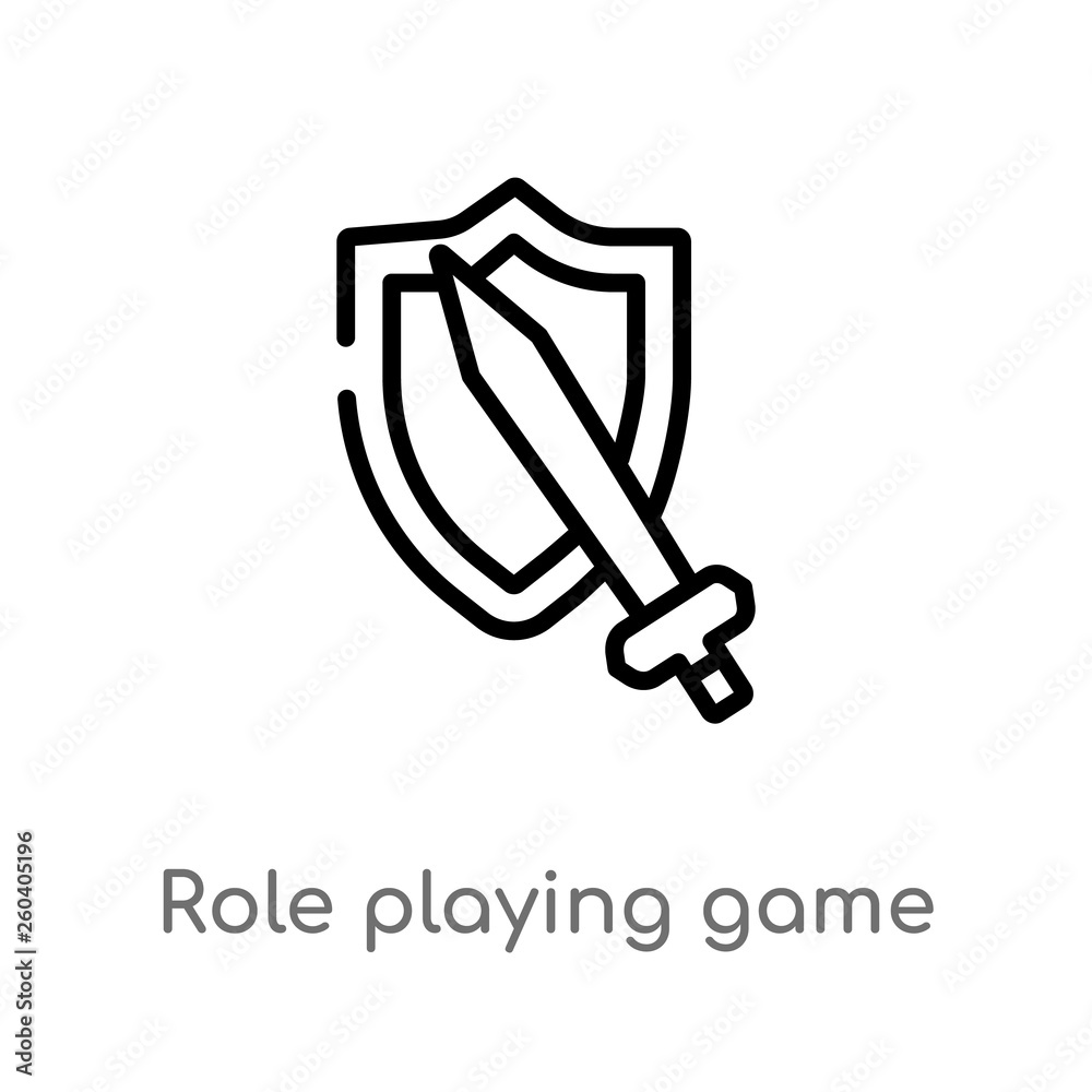 Wall mural outline role playing game vector icon. isolated black simple line element illustration from gaming c