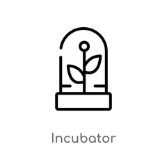 outline incubator vector icon. isolated black simple line element illustration from future technology concept. editable vector stroke incubator icon on white background - obrazy, fototapety, plakaty