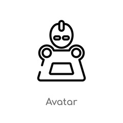 outline avatar vector icon. isolated black simple line element illustration from future technology concept. editable vector stroke avatar icon on white background