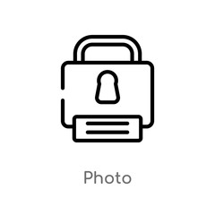 outline photo vector icon. isolated black simple line element illustration from gdpr concept. editable vector stroke photo icon on white background