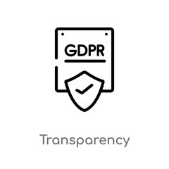 outline transparency vector icon. isolated black simple line element illustration from gdpr concept. editable vector stroke transparency icon on white background