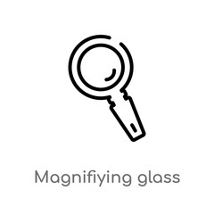 outline magnifiying glass vector icon. isolated black simple line element illustration from general concept. editable vector stroke magnifiying glass icon on white background