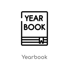 outline yearbook vector icon. isolated black simple line element illustration from general concept. editable vector stroke yearbook icon on white background