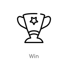 outline win vector icon. isolated black simple line element illustration from general concept. editable vector stroke win icon on white background