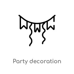 outline party decoration vector icon. isolated black simple line element illustration from general concept. editable vector stroke party decoration icon on white background