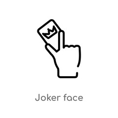 outline joker face vector icon. isolated black simple line element illustration from gestures concept. editable vector stroke joker face icon on white background