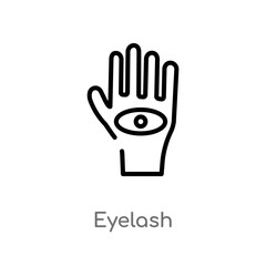 outline eyelash vector icon. isolated black simple line element illustration from gestures concept. editable vector stroke eyelash icon on white background