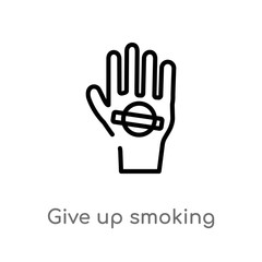 outline give up smoking vector icon. isolated black simple line element illustration from gestures concept. editable vector stroke give up smoking icon on white background