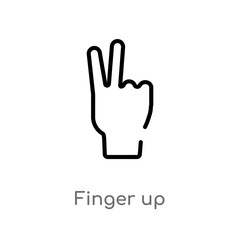 outline finger up vector icon. isolated black simple line element illustration from gestures concept. editable vector stroke finger up icon on white background