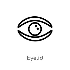 outline eyelid vector icon. isolated black simple line element illustration from gestures concept. editable vector stroke eyelid icon on white background
