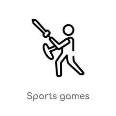 outline sports games vector icon. isolated black simple line element illustration from greece concept. editable vector stroke sports games icon on white background