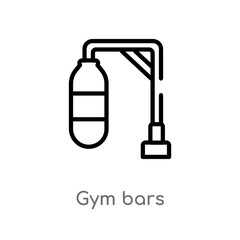 outline gym bars vector icon. isolated black simple line element illustration from gym equipment concept. editable vector stroke gym bars icon on white background