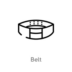 Fototapeta na wymiar outline belt vector icon. isolated black simple line element illustration from gym equipment concept. editable vector stroke belt icon on white background